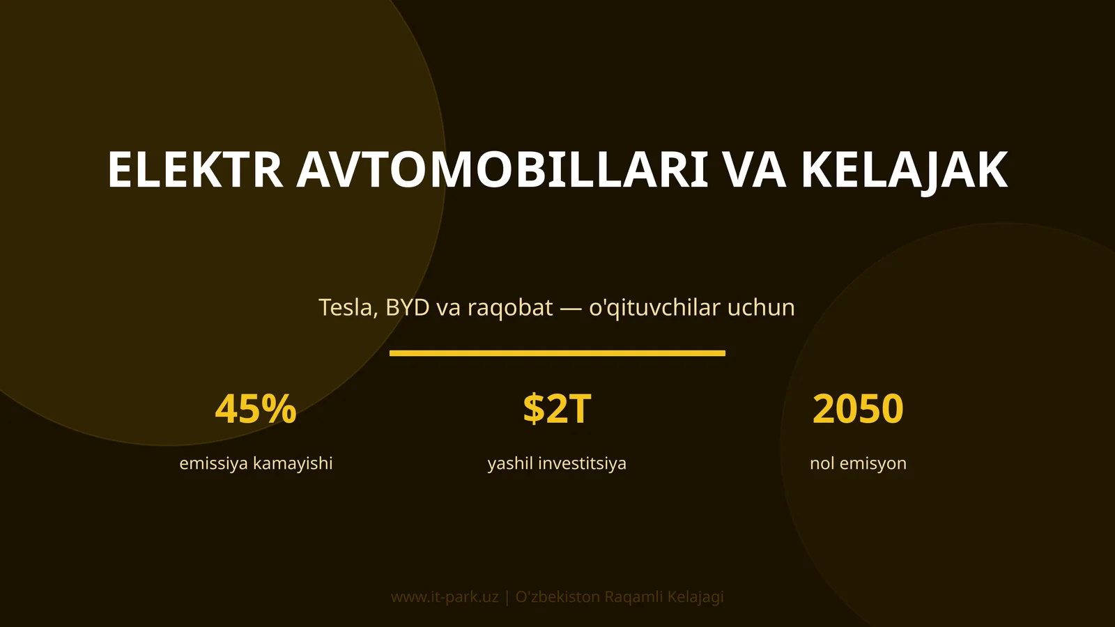 Elektr avtomobillari va kelajak