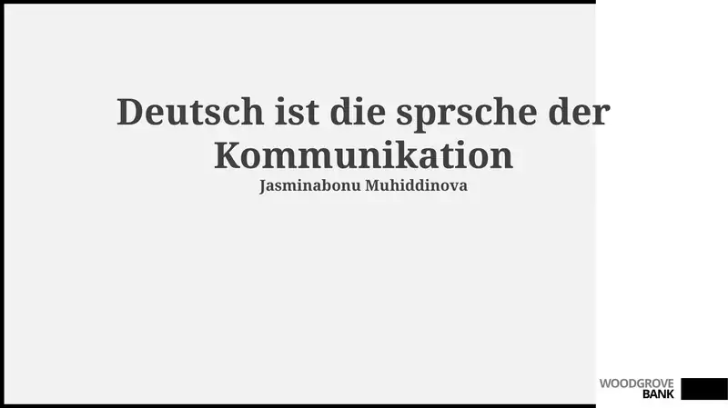 Deutsch als Kommunikationssprache: Eine Einführung