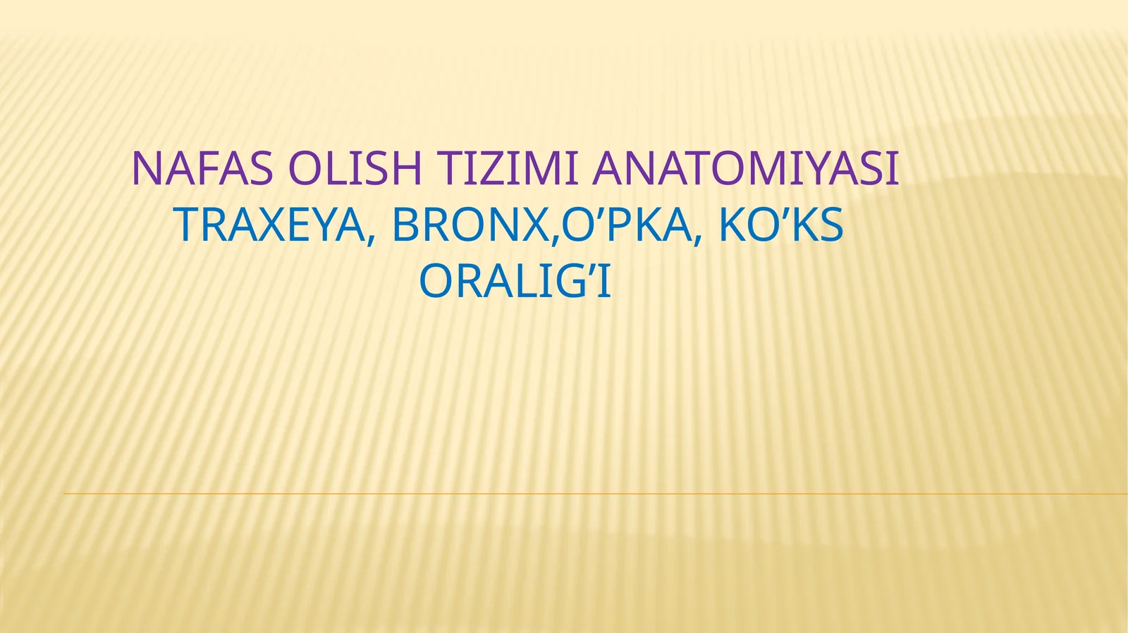 Nafas olish tizimi anatomiyasi