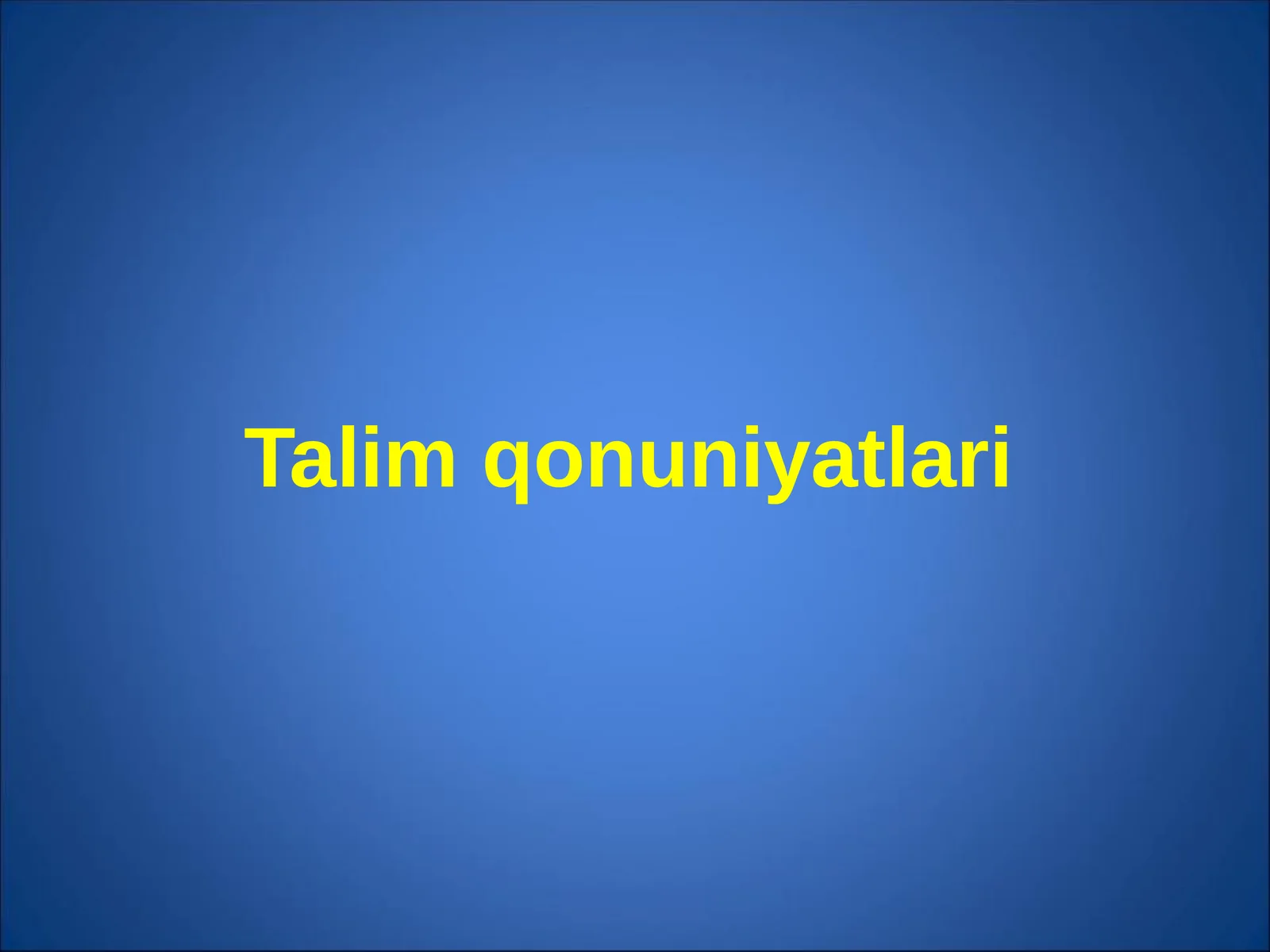 Ta'lim qonuniyatlari