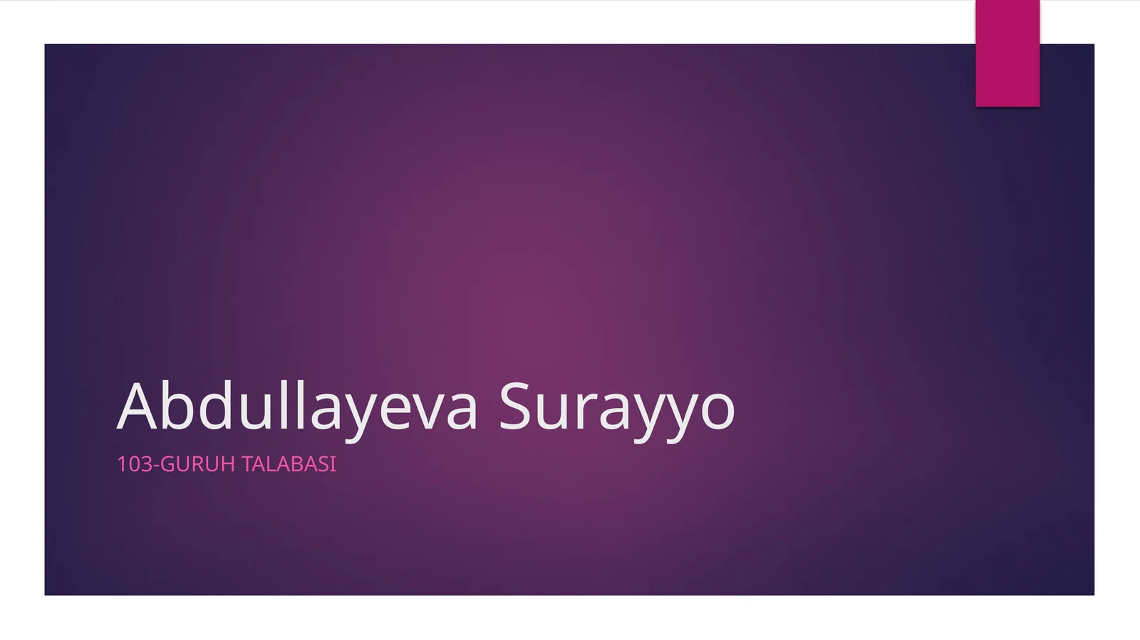 Abdullayeva Surayyo