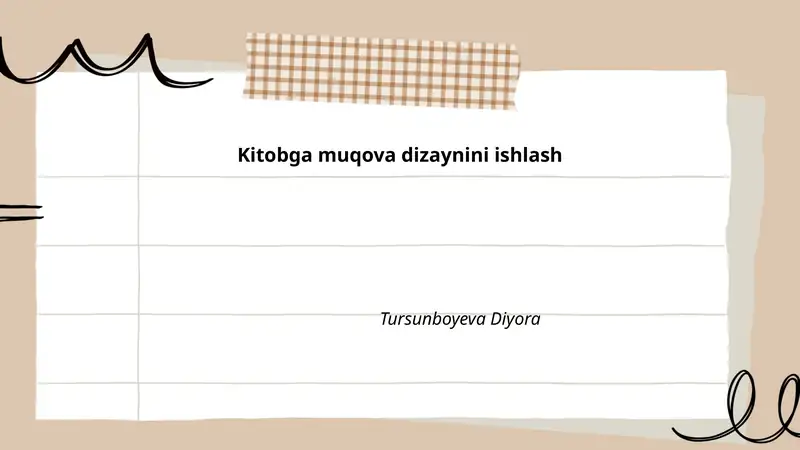 Kitobga muqova dizaynini ishlash