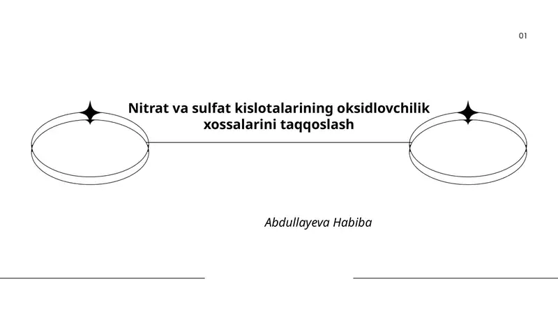 Nitrat va sulfat kislotalarining oksidlovchilik xossalarini taqqoslash