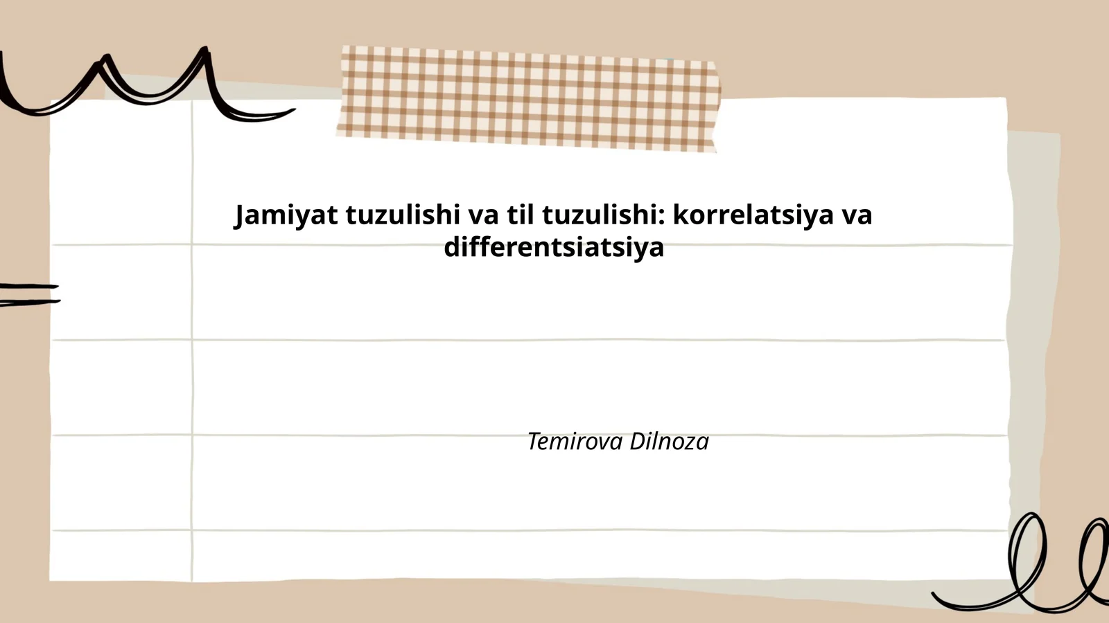Jamiyat tuzulishi va til tuzulishi: korrelatsiya va differentsiatsiya