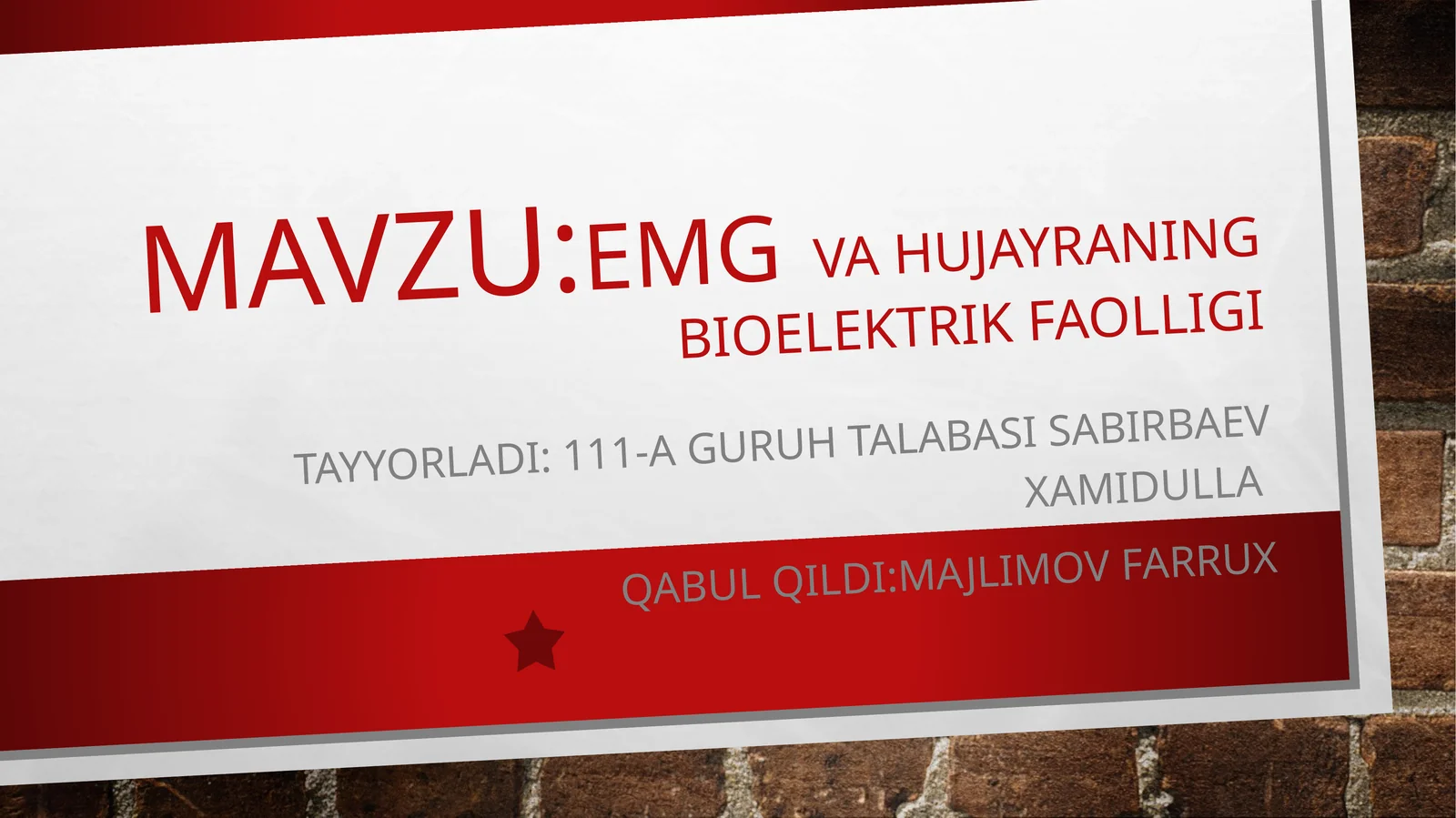 emgvaHujayraningbioelektrikfaolligi
