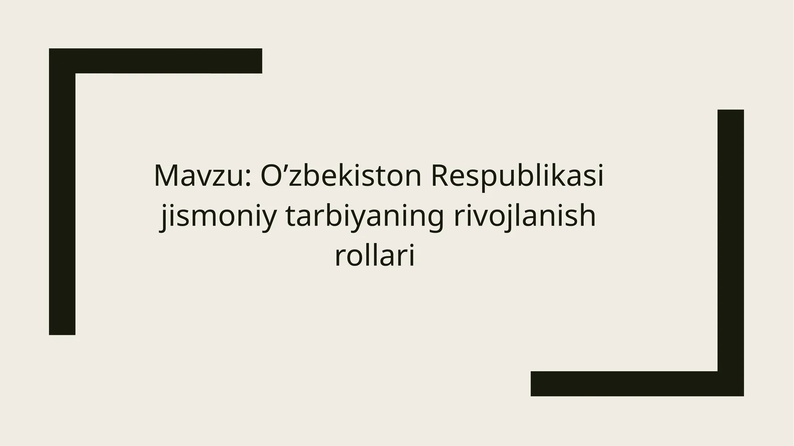 O’zbekiston Respublikasi Jismoniy Tarbiya
