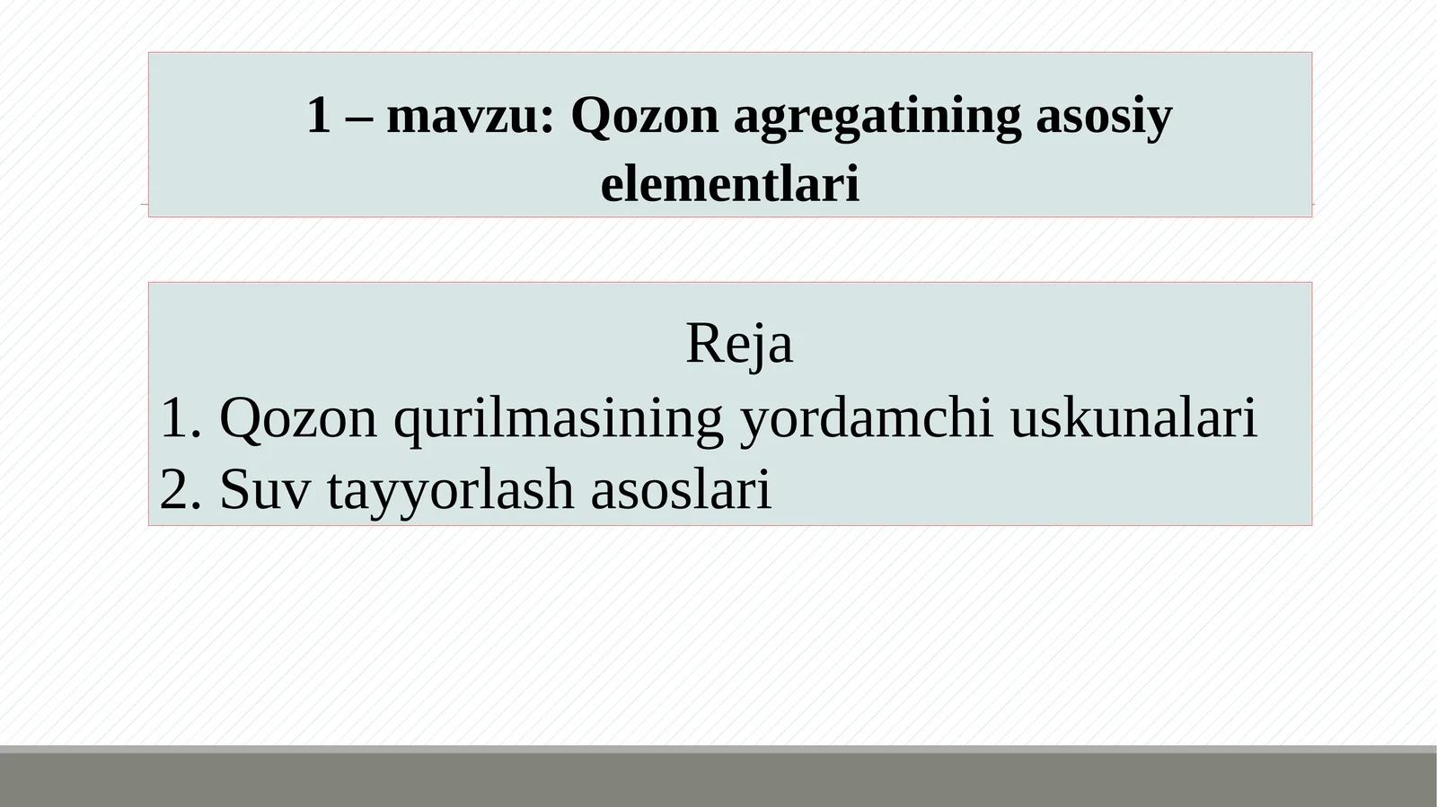 Qozon agregatining asosiy elementlari