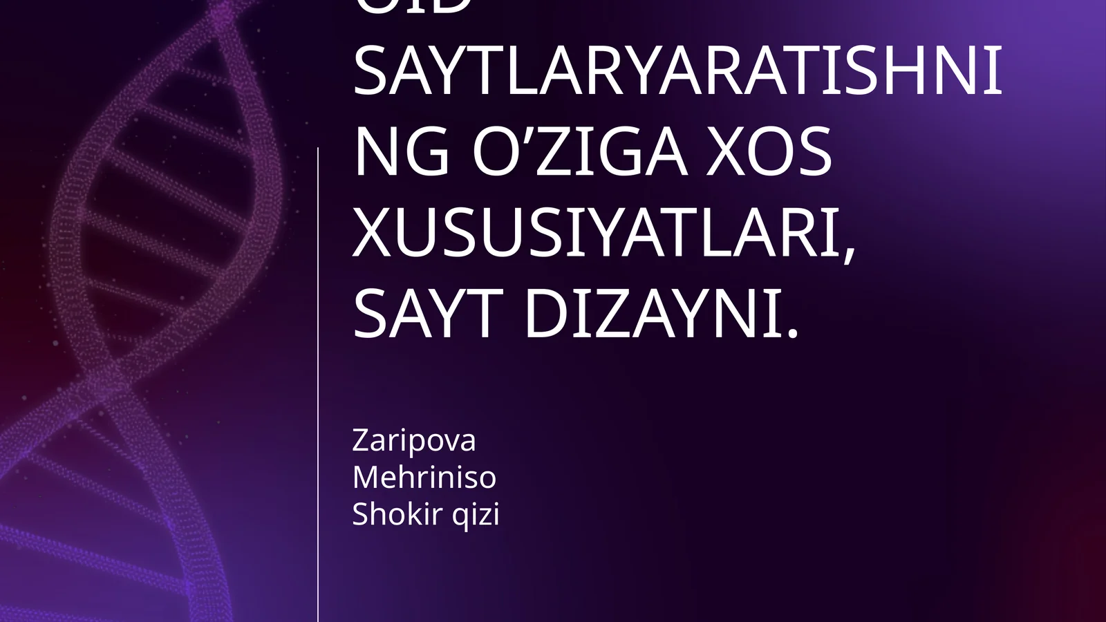 JURNALISTIKANING TURLI SOHALARIGA OID SAYTLARYARATISHNING O’ZIGA XOS XUSUSIYATLARI, SAYT DIZAYNI