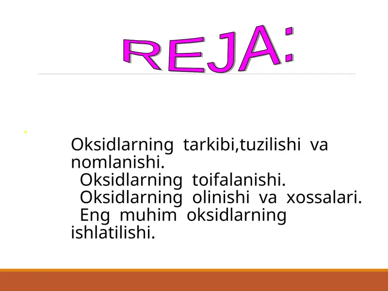 Oksidlarning tarkibi