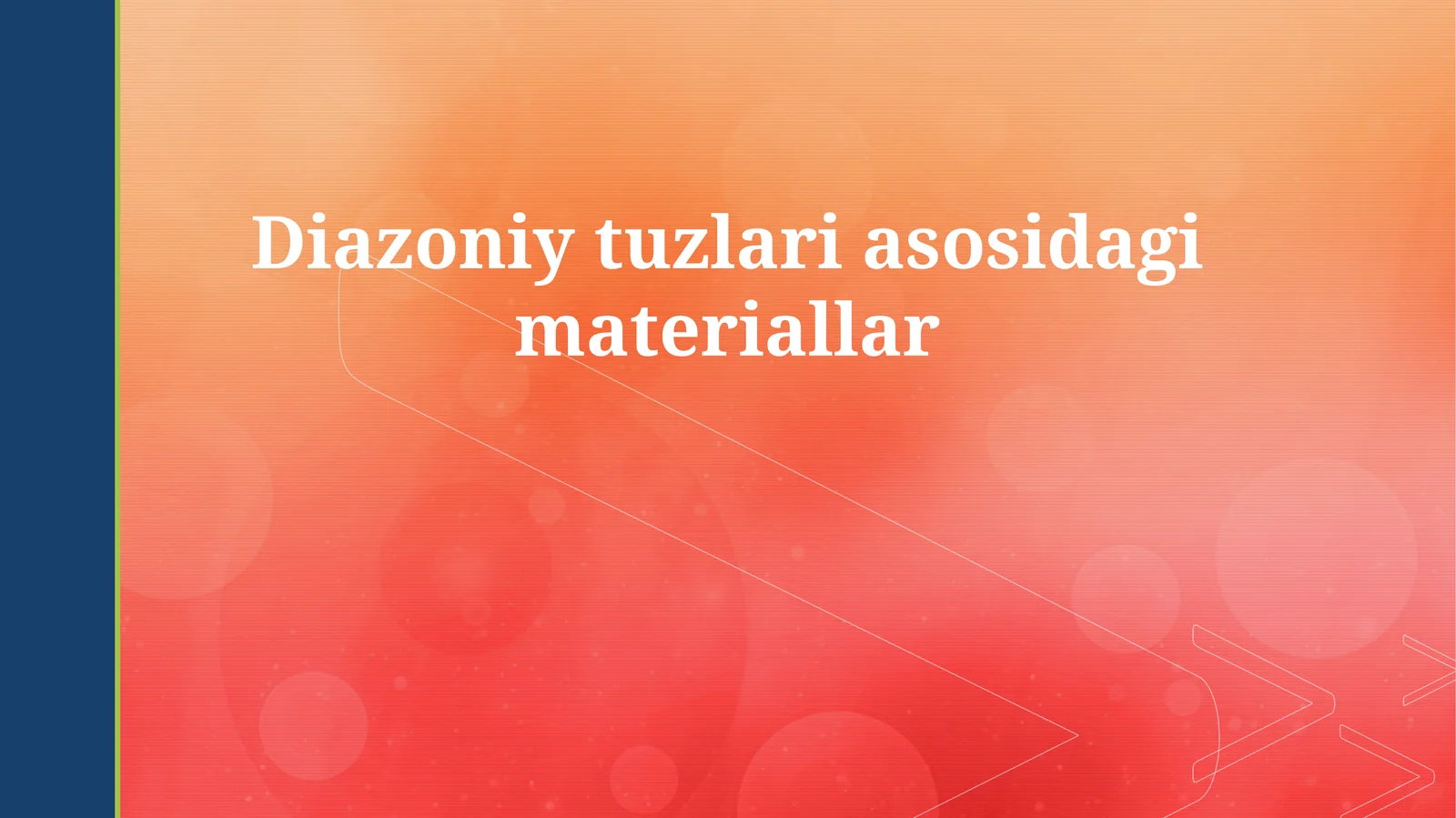 Diazoniy tuzlari asosidagi materiallar