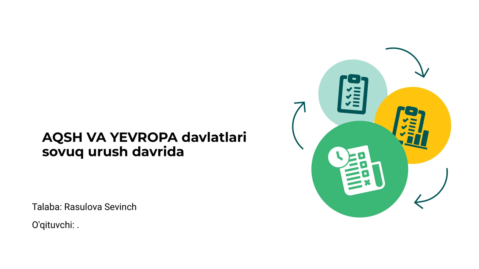 AQSH VA YEVROPA davlatlari sovuq urush davrida