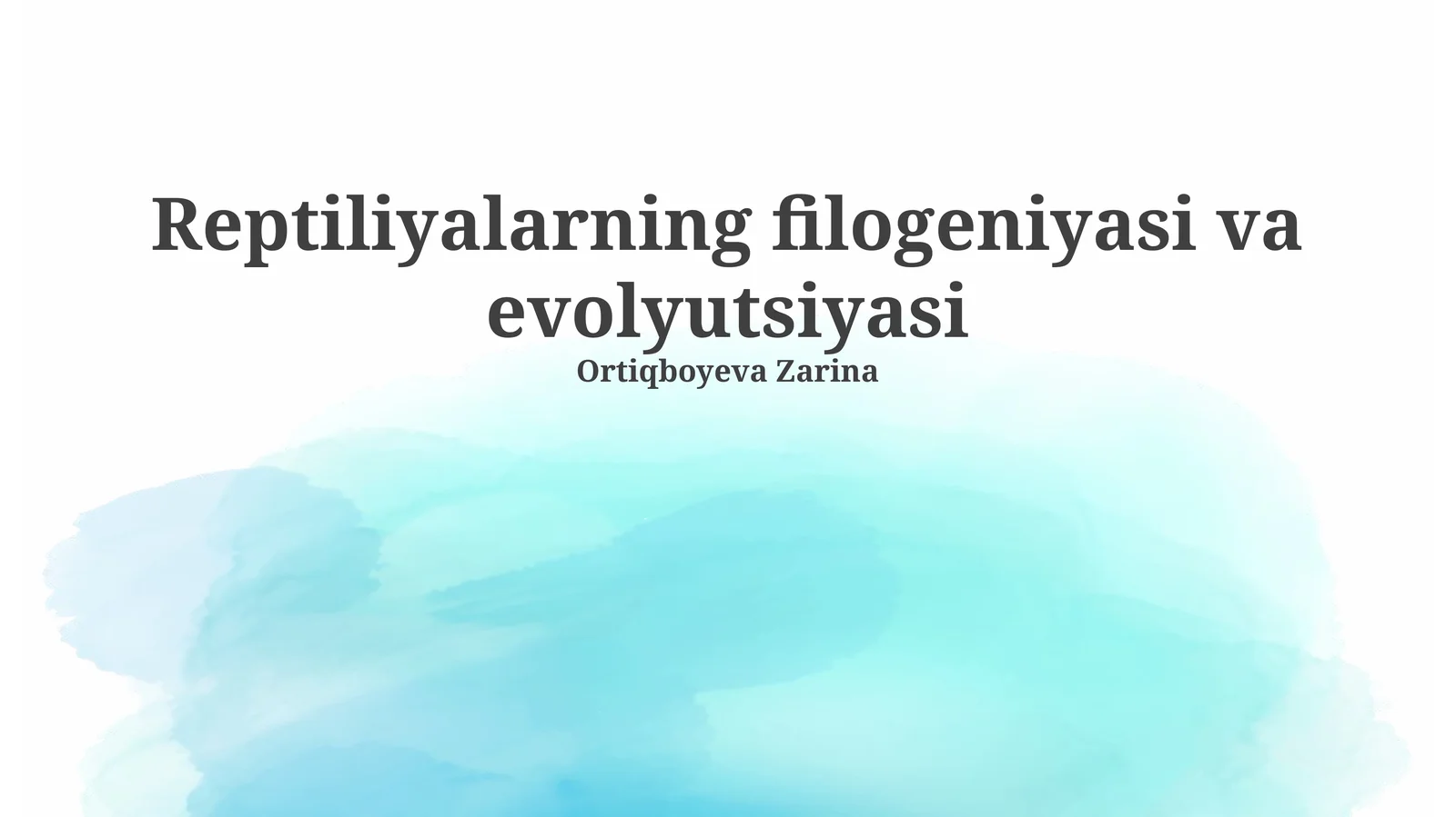 Reptiliyalarning filogeniyasi va evolyutsiyasi