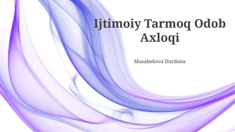 Ijtimoiy Tarmoq Odob Axloqi
