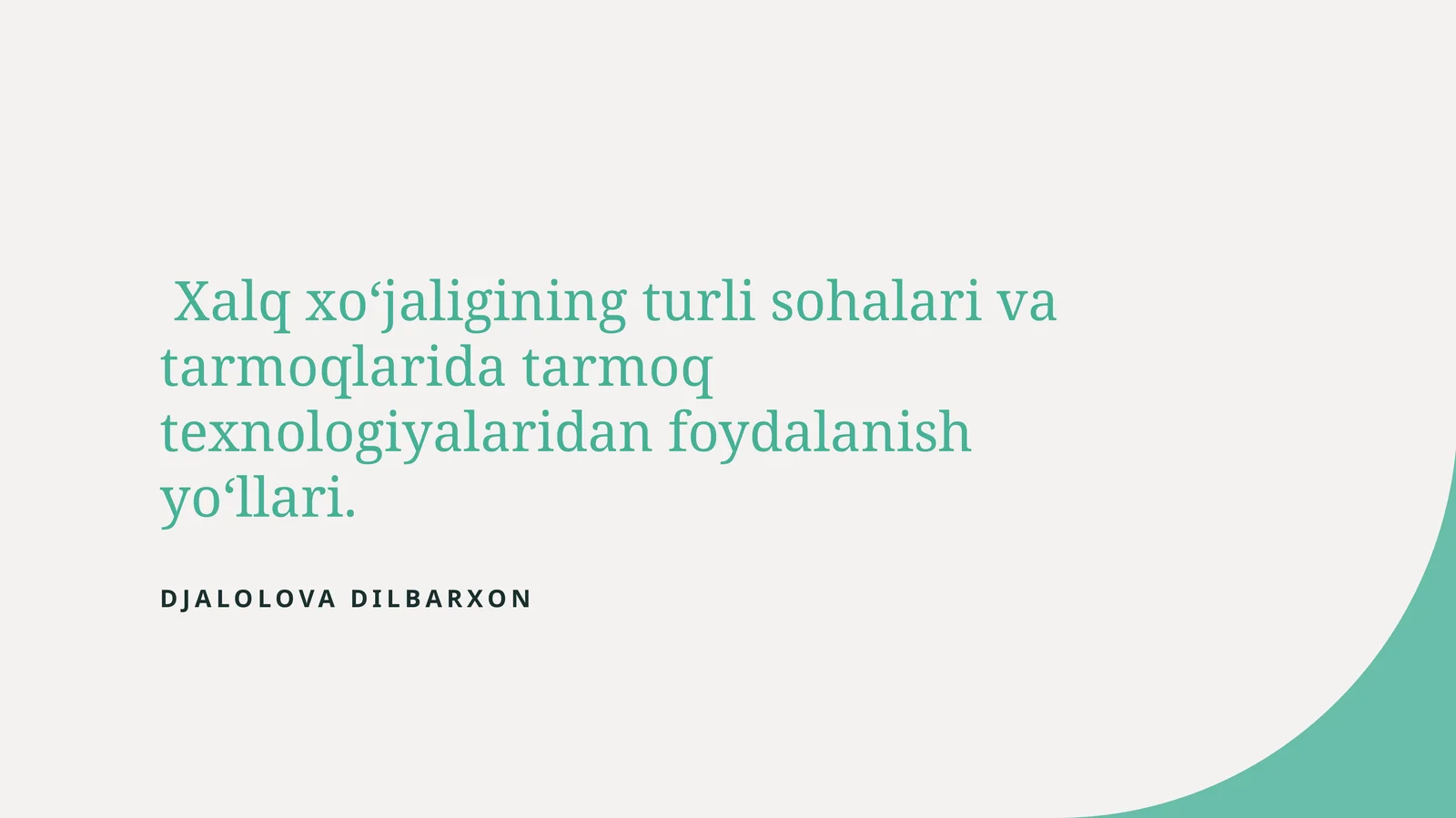 Tarmoq texnologiyalari