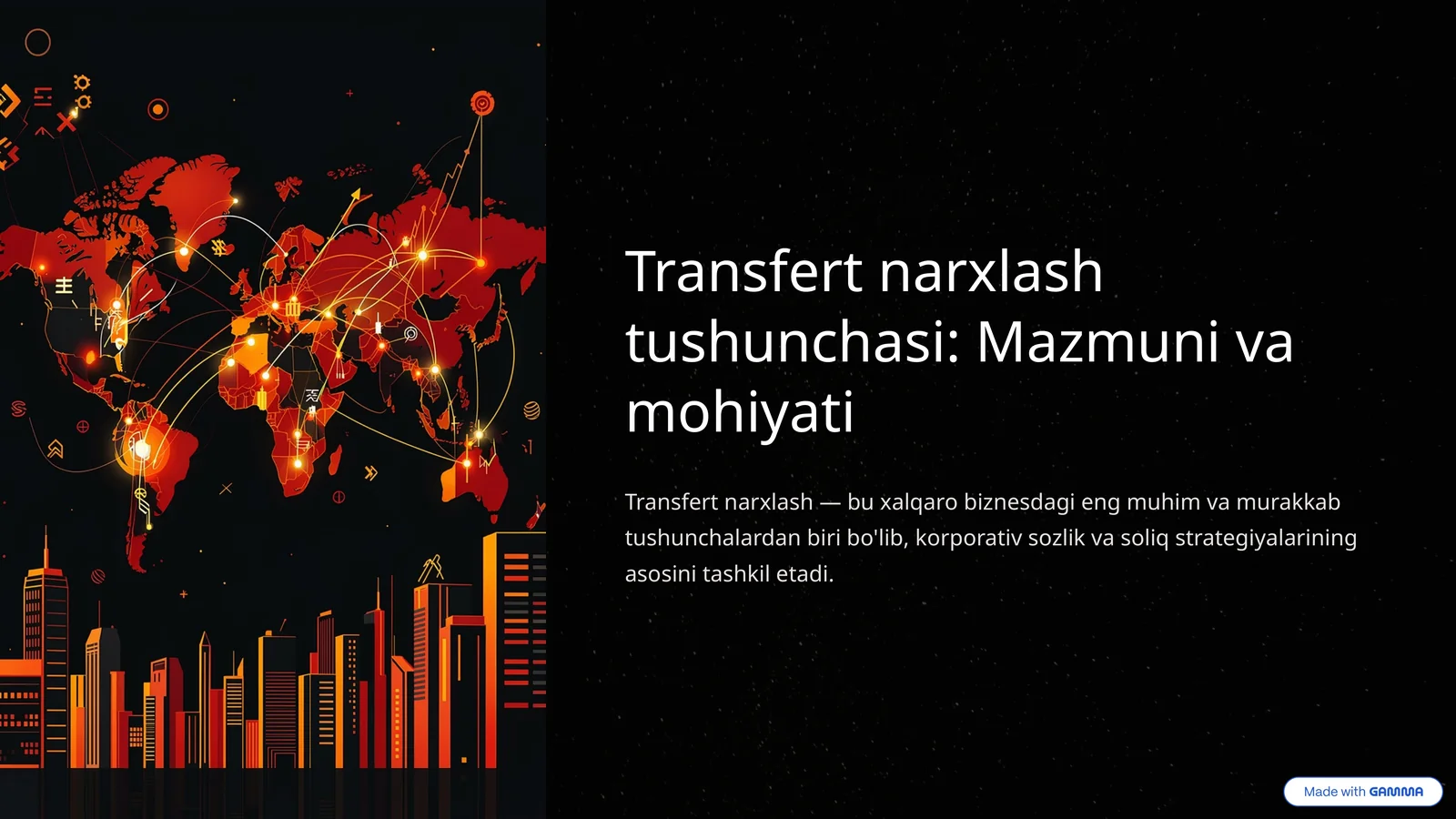 Transfert narxlash tushunchasi: Mazmuni va mohiyati