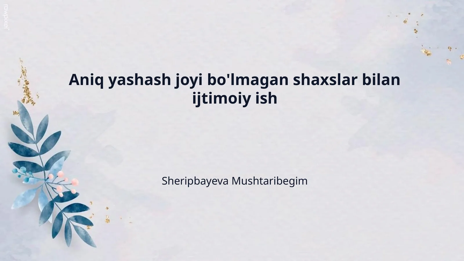 Aniq yashash joyi bo'lmagan shaxslar bilan ijtimoiy ish