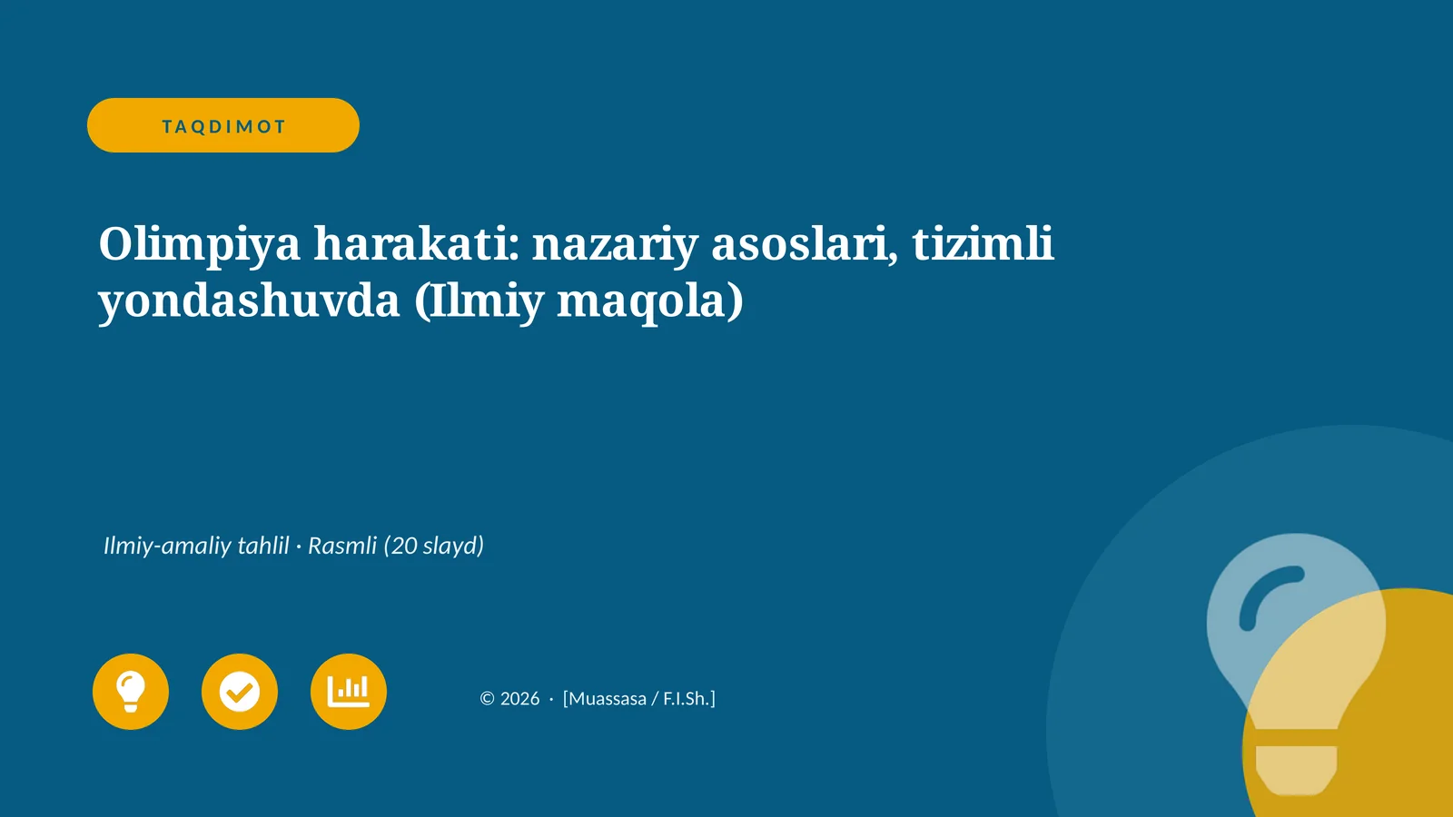 Olimpiya harakati: nazariy asoslari, tizimli yondashuvda (Ilmiy maqola)