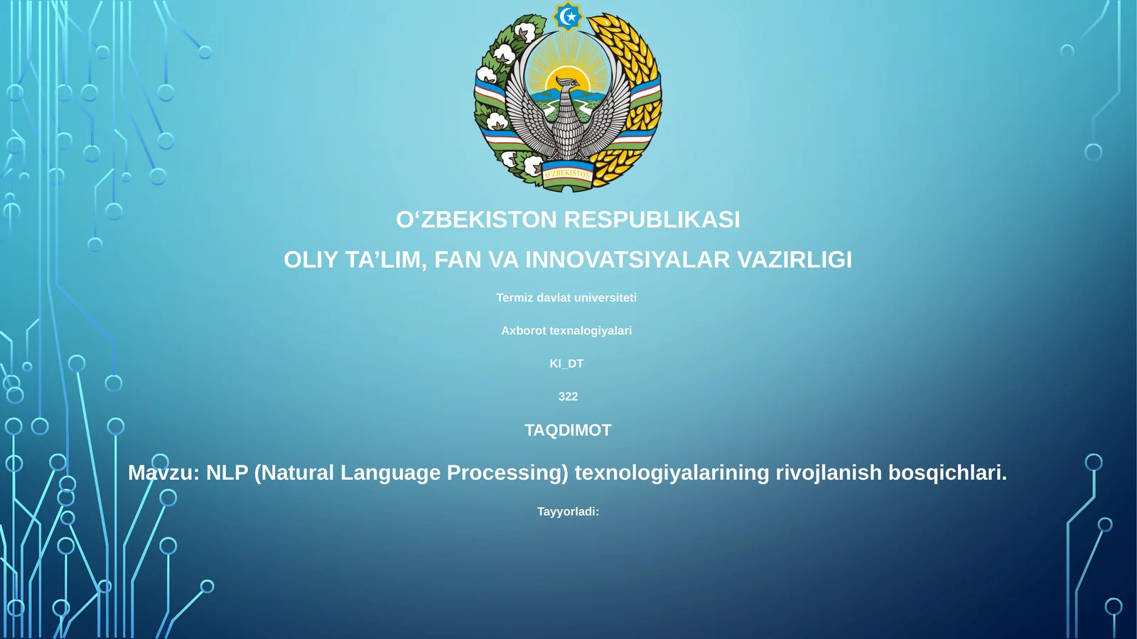 NLP (Natural Language Processing)texnologiyalariningrivojlanishbosqichlari
