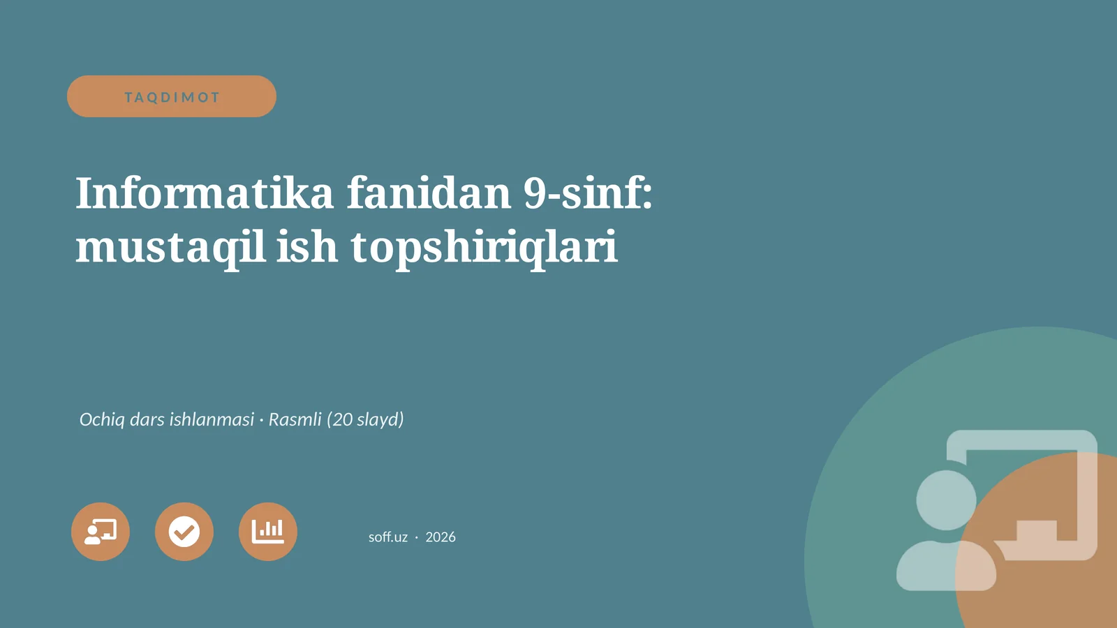 Informatika fanidan 9-sinf: mustaqil ish topshiriqlari