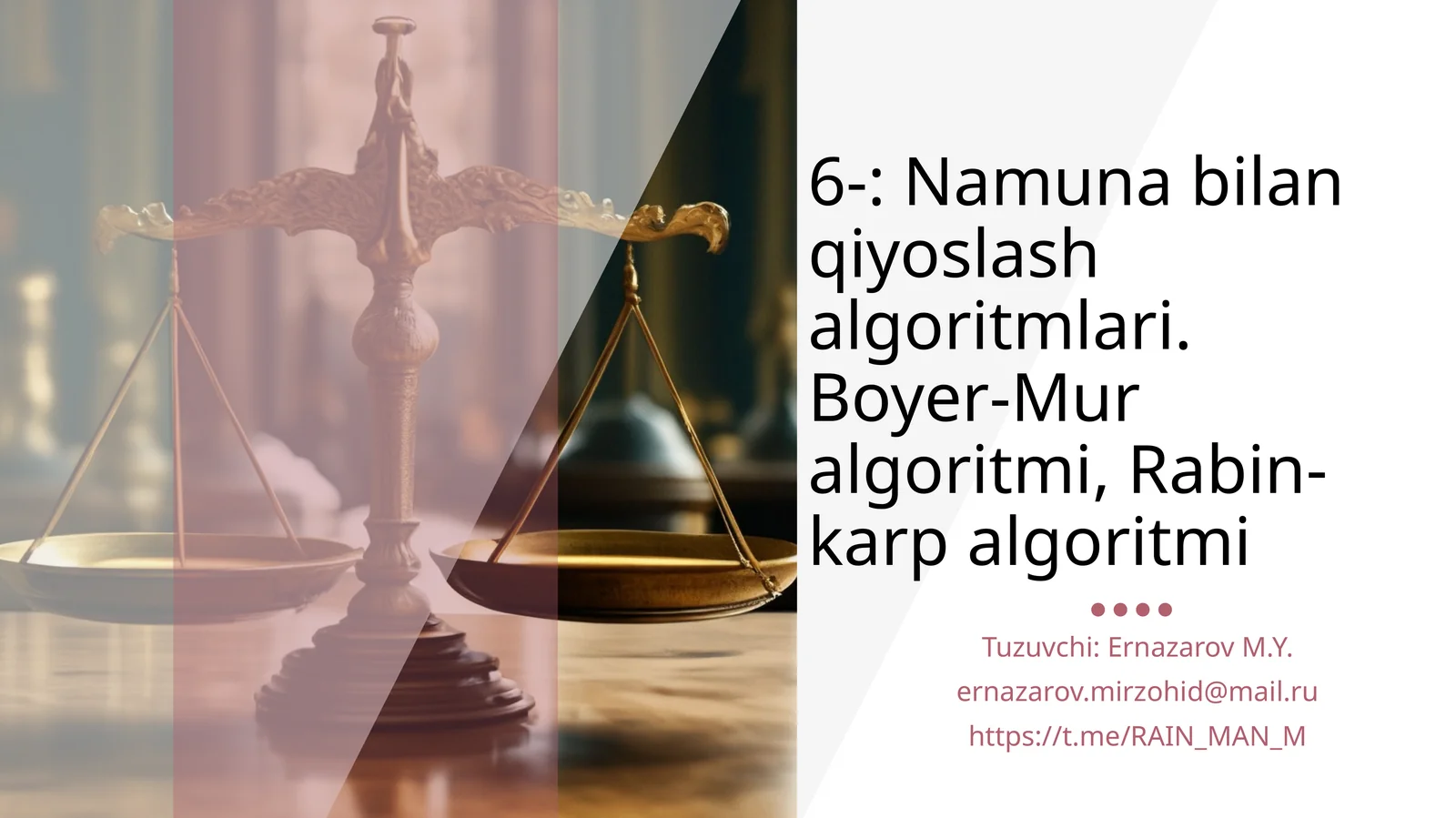 Namuna bilan qiyoslash algoritmlari