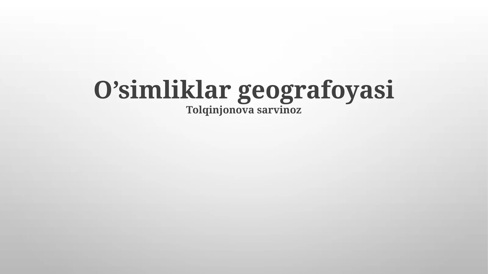 O'simliklar geografoyasi