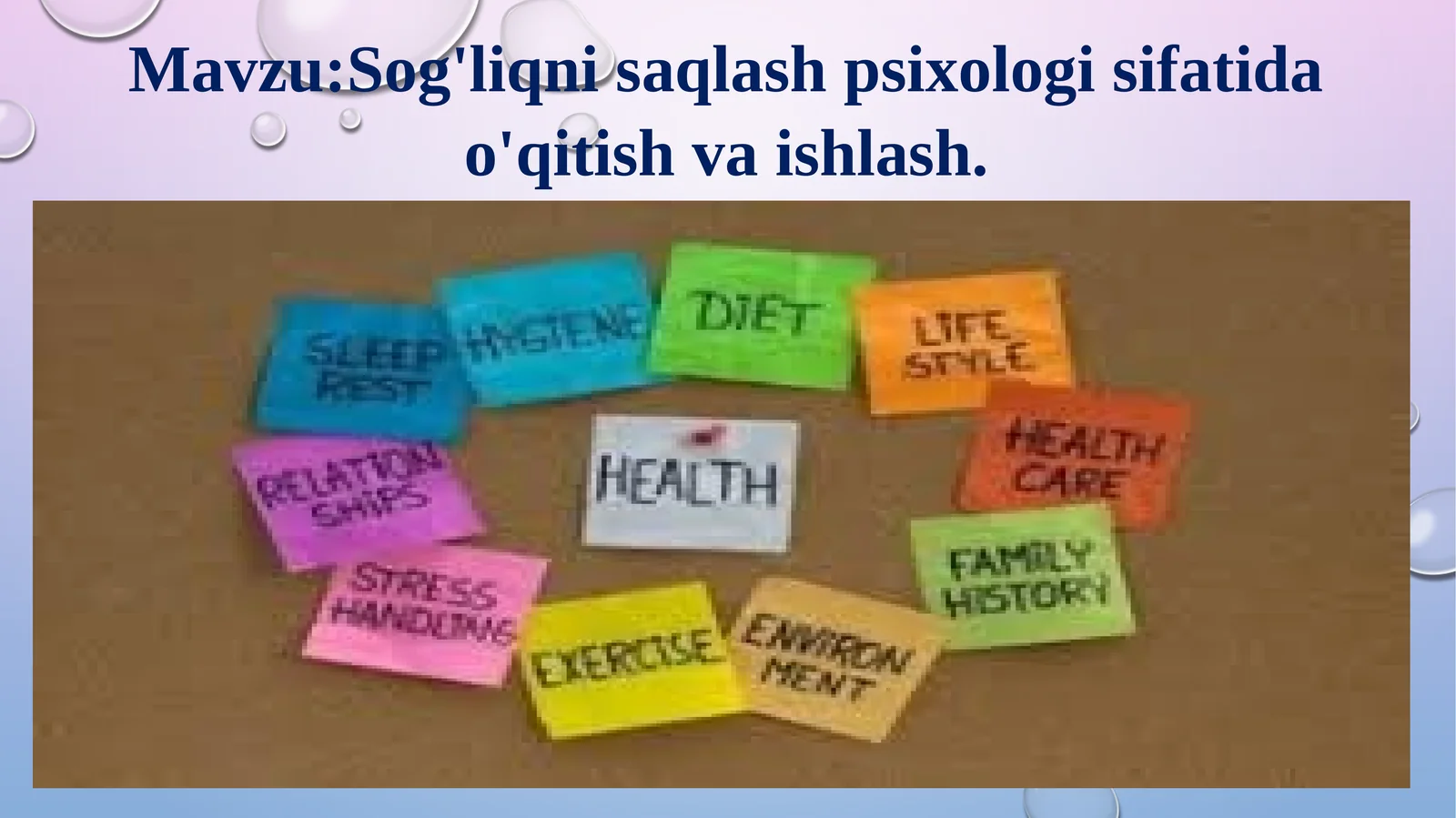 Sog'liqnisaqlash psixologi sifatida o'qitish va ishlash
