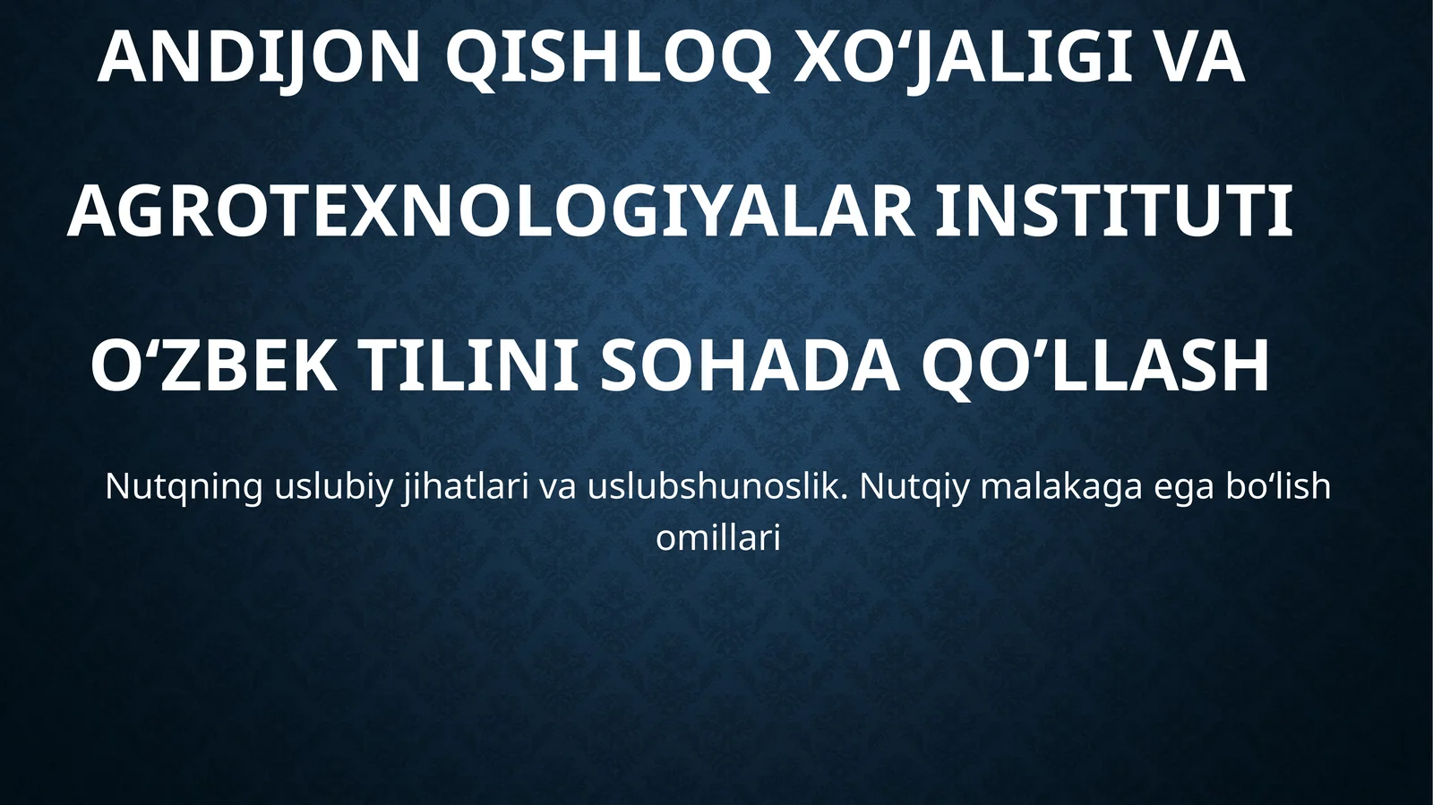 Uslubiyat tilshunoslik fanining bir bo‘limi