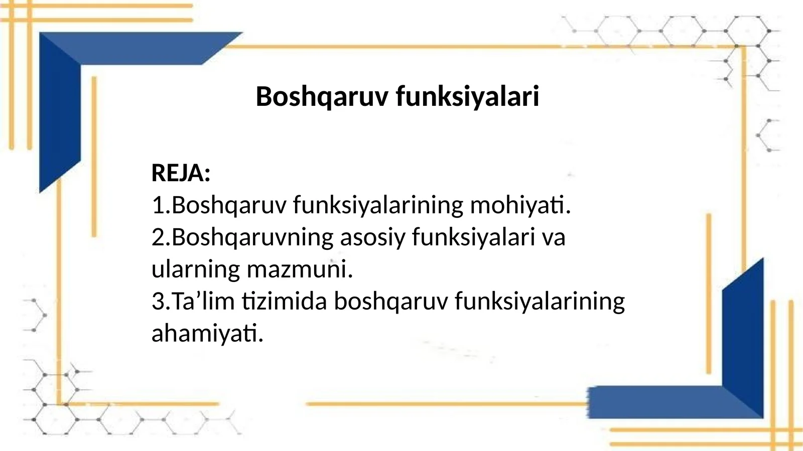 Boshqaruv funksiyalari