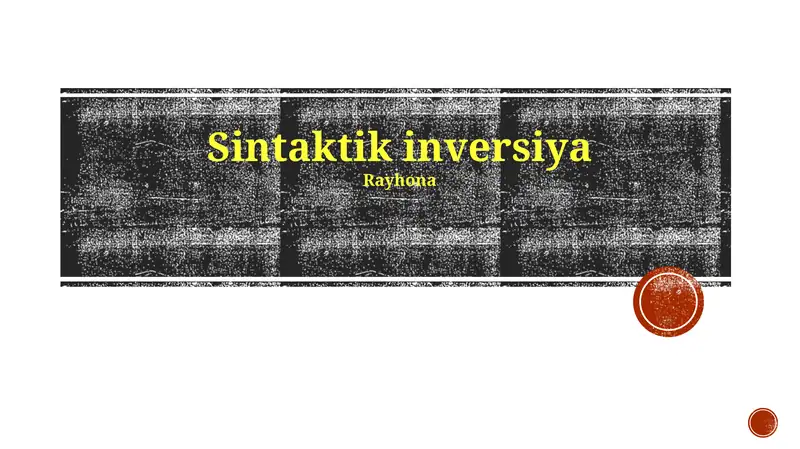 Sintaktik inversiya