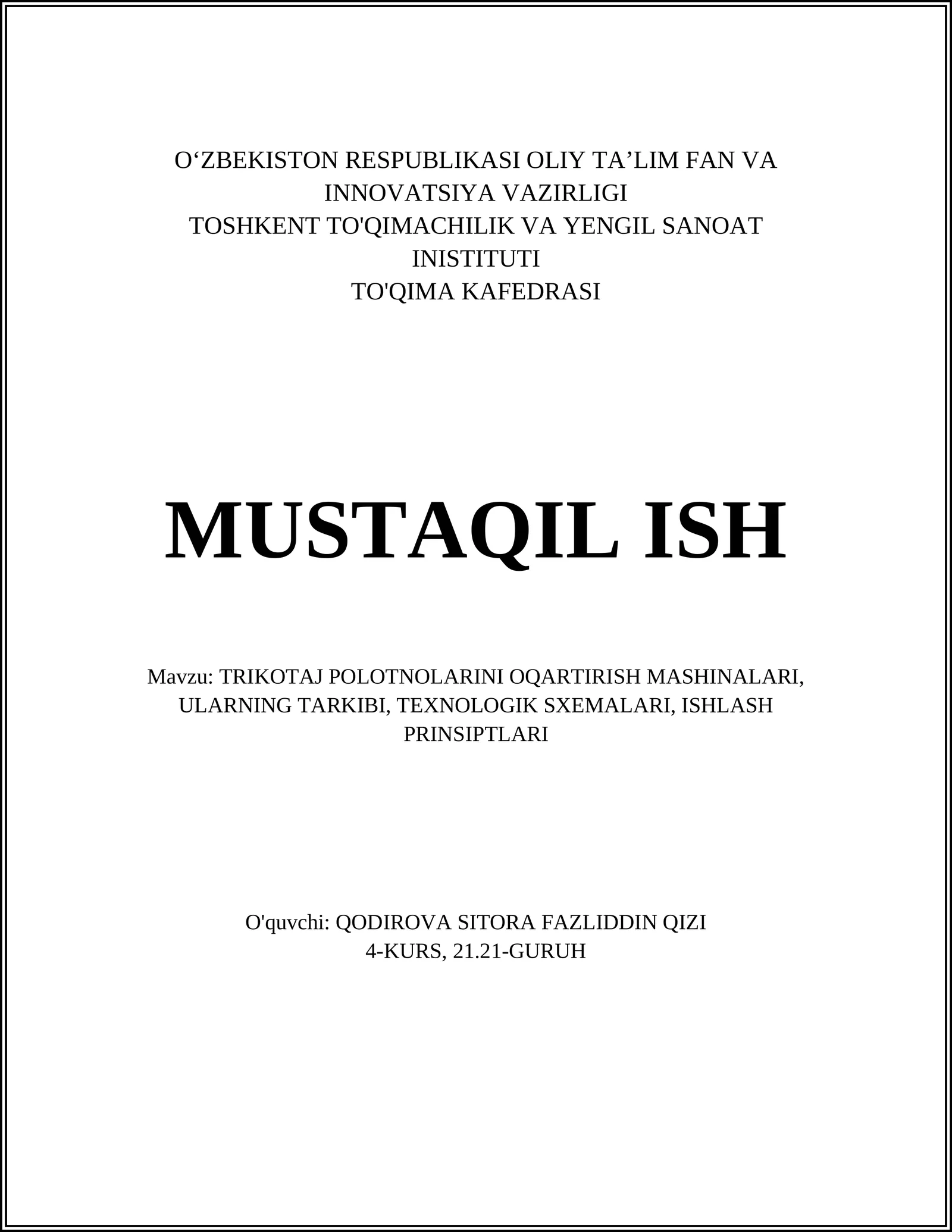 TRIKOTAJ POLOTNOLARINI OQARTIRISH MASHINALARI