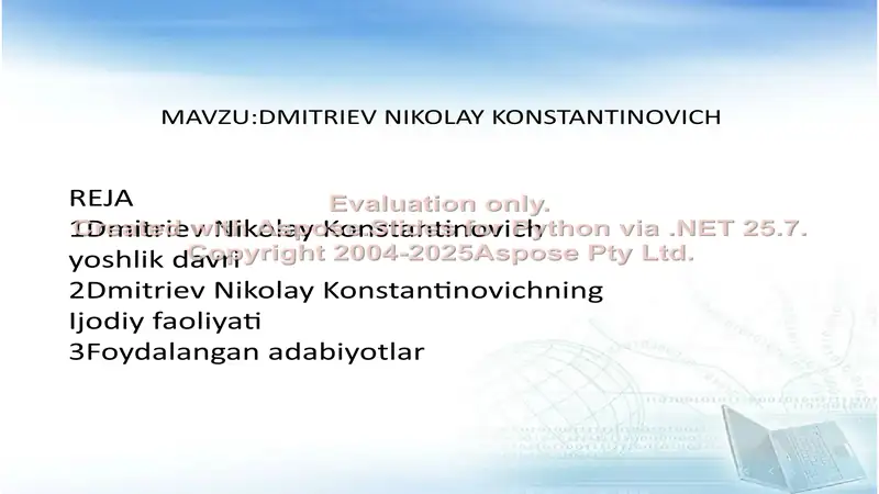 Dmitriev Nikolay Konstantinovich