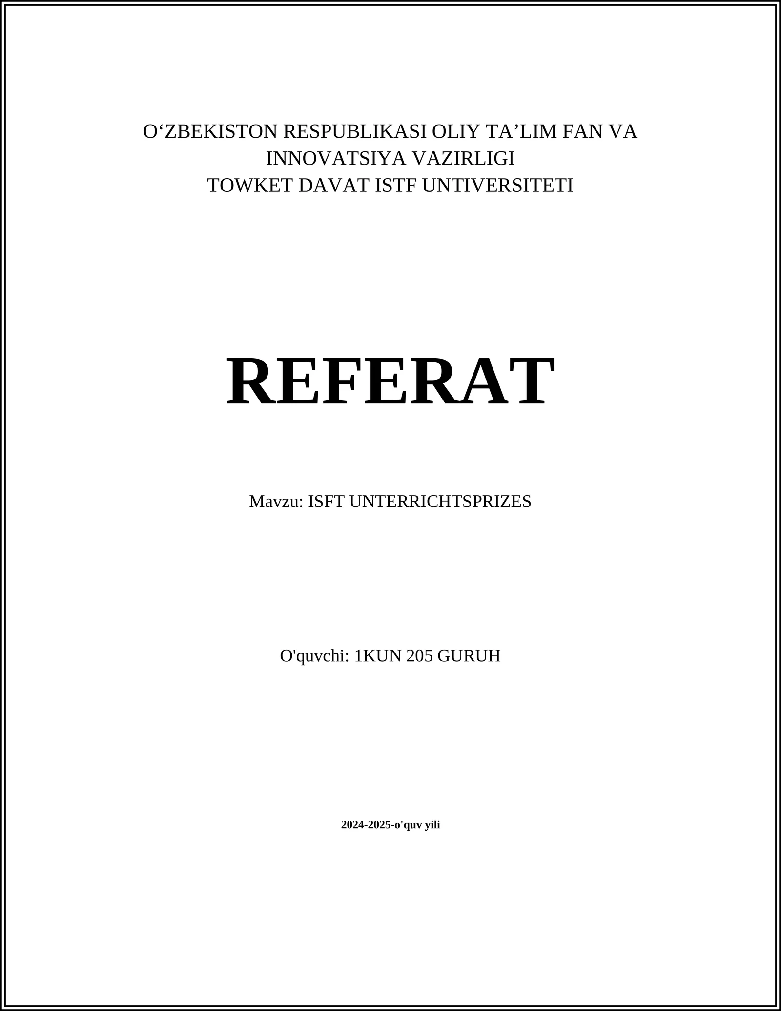ISFT UNTERRICHTSPRIZES