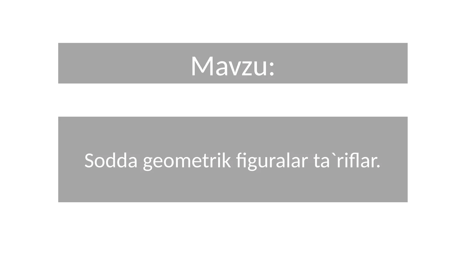 Sodda geometrik figuralar ta`riflar. Kesma va nur Kesmaning uzunligi va uning xossalari