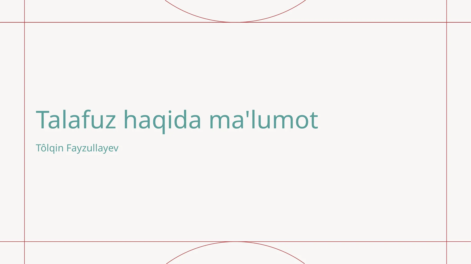 Talafuz haqida ma'lumot