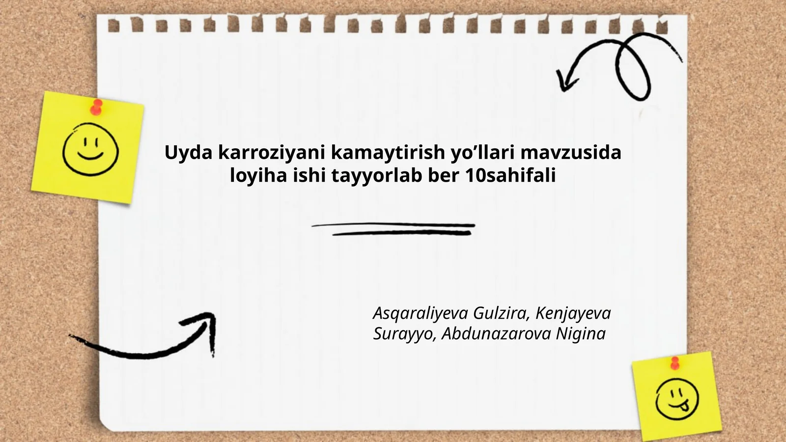 Uyda karroziyani kamaytirish yoʼllari mavzusida loyiha ishi tayyorlab ber 10sahifali