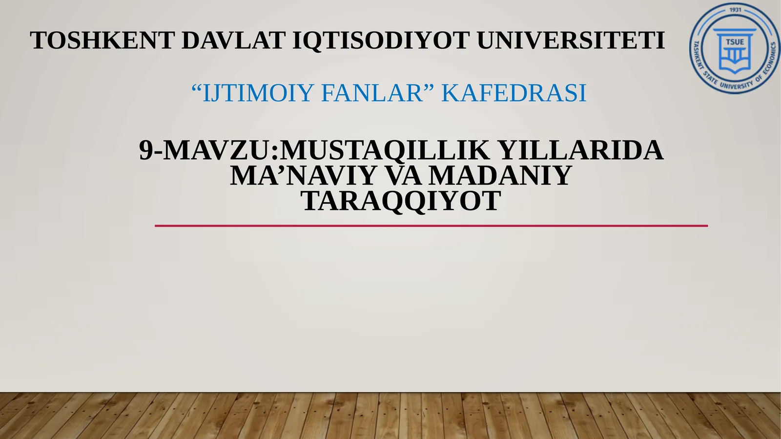 Mustaqillik yillarida ma’naviy va madaniy taraqqiyot