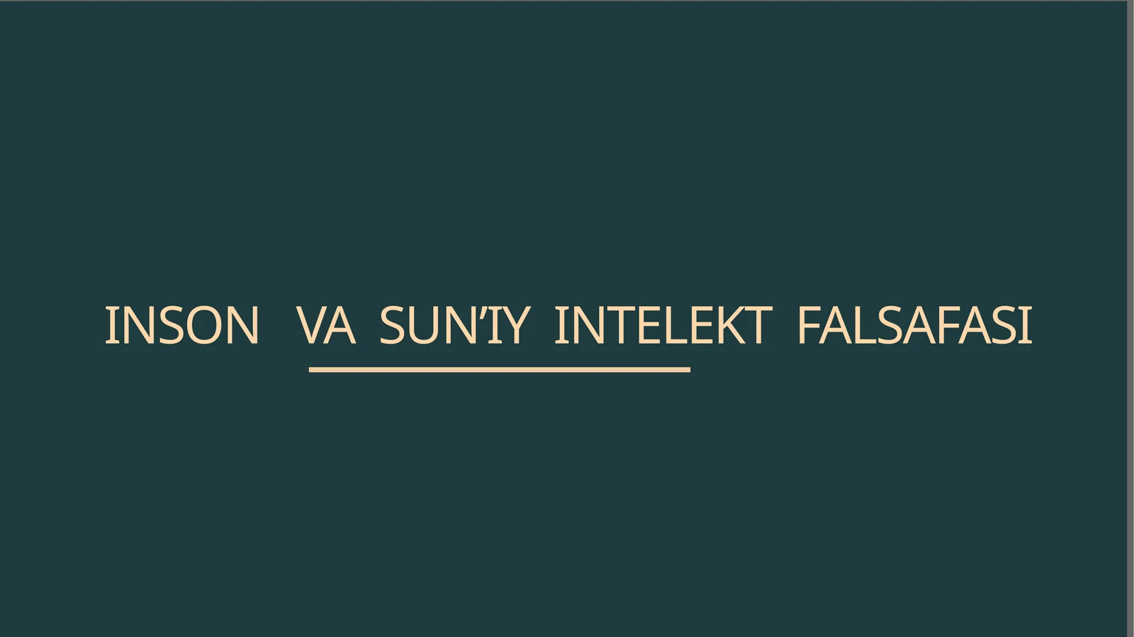 inson va suniy intelekt falsafasi