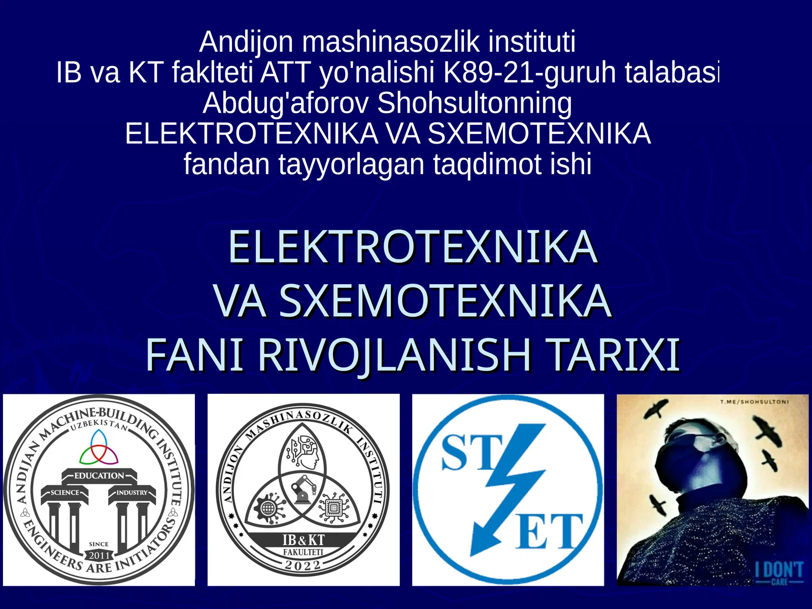 ELEKTROTEXNIKAVA SXEMOTEXNIKAFANI RIVOJLANISH TARIXI