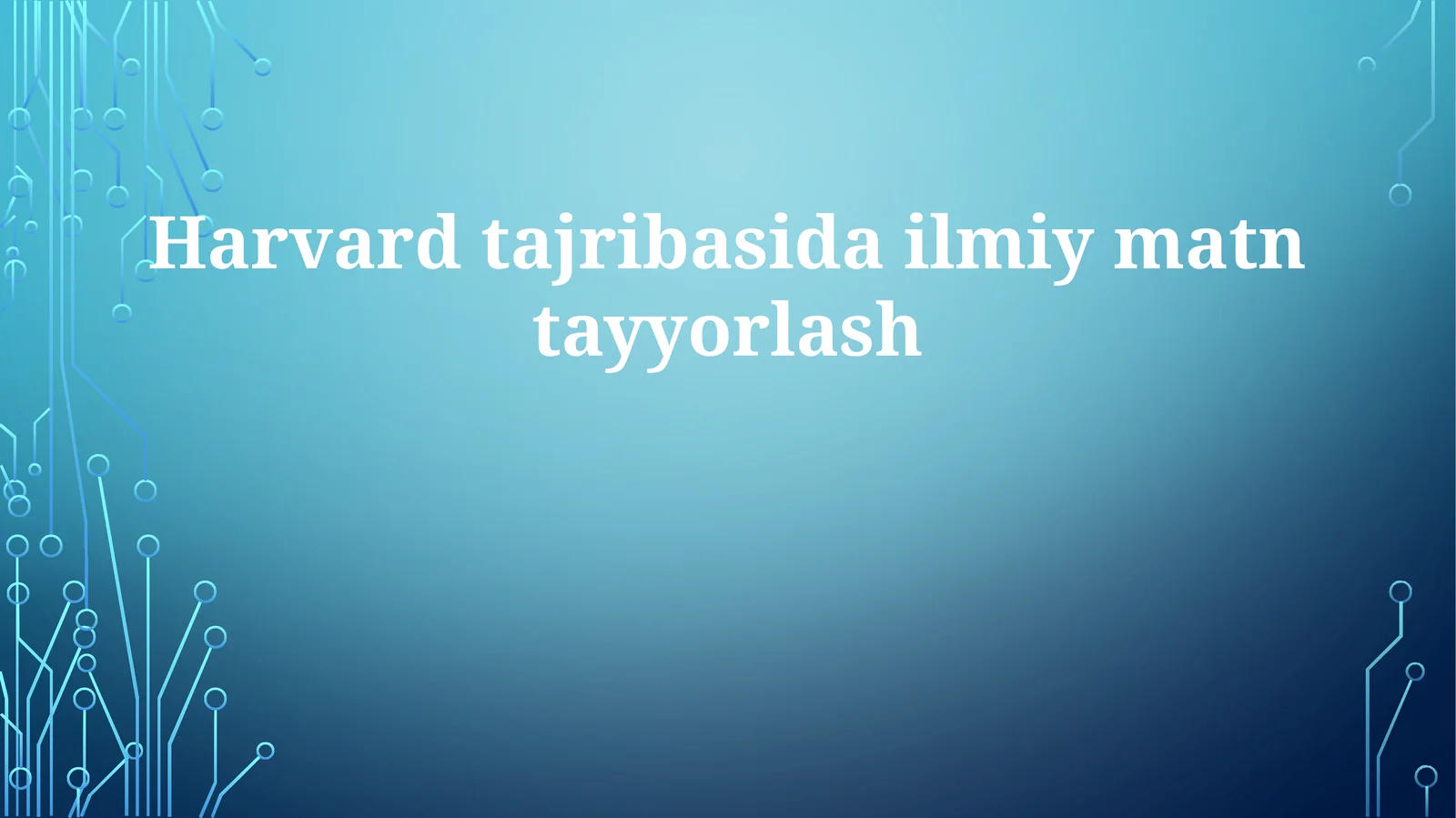 Harvard tajribasida ilmiy matn tayyorlash