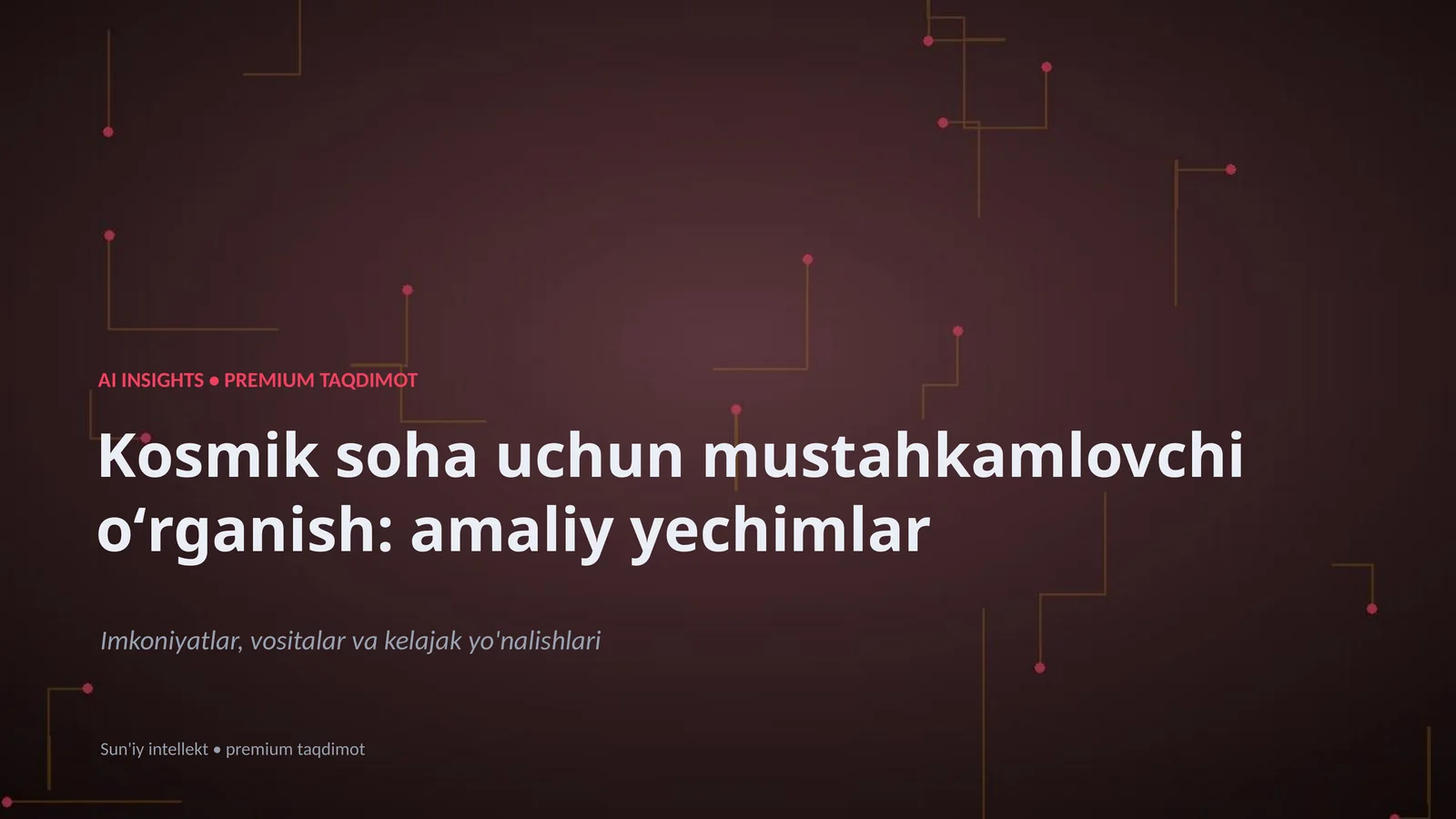 Kosmik soha uchun mustahkamlovchi oʻrganish: amaliy yechimlar