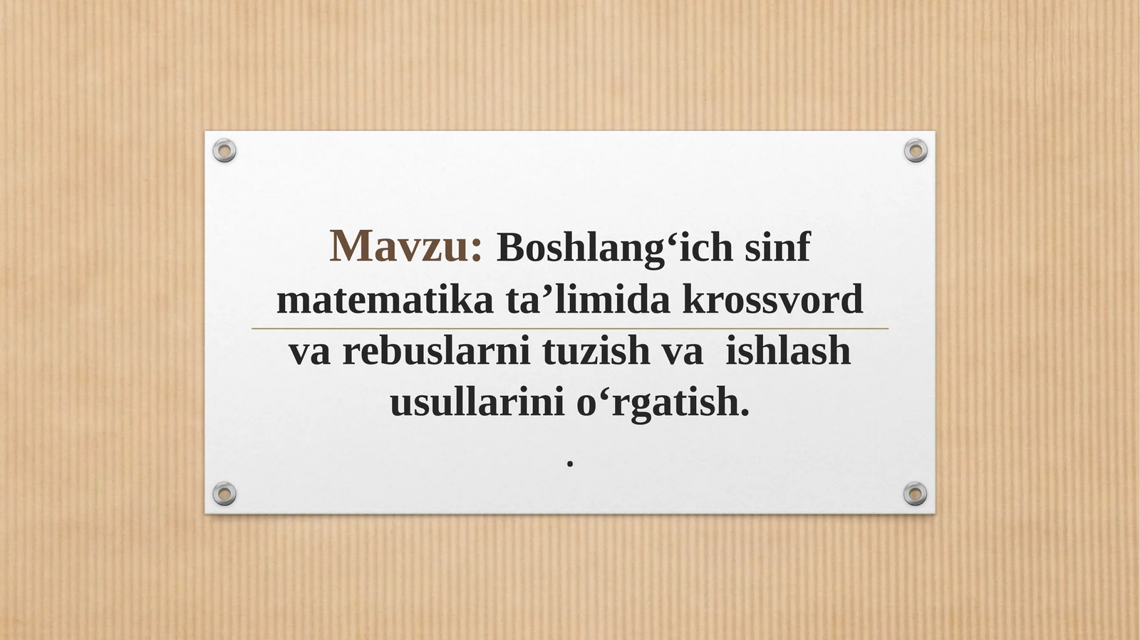 Matematika darslarida interfaol didaktik-dasturiy krossvordlar