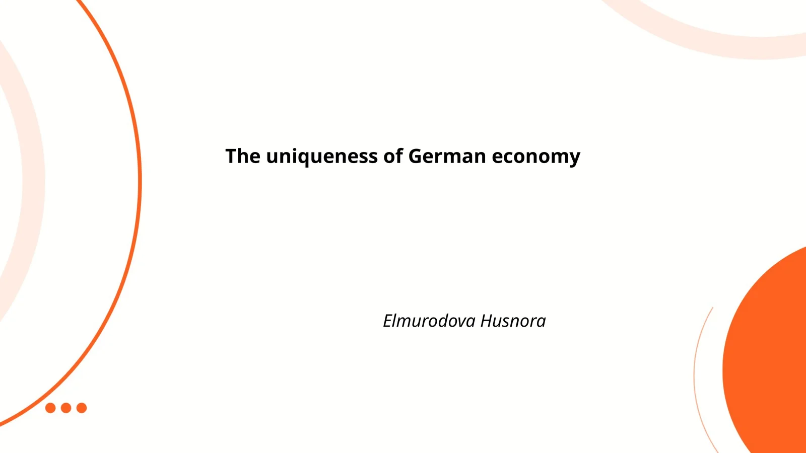The uniqueness of German economy
