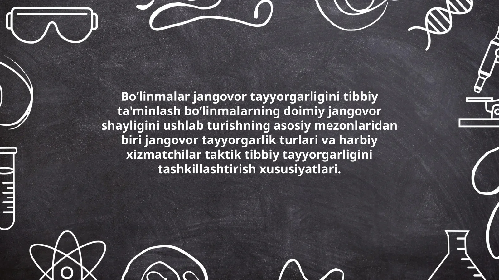 Boʻlinmalar jangovor tayyorgarligini tibbiy ta'minlash