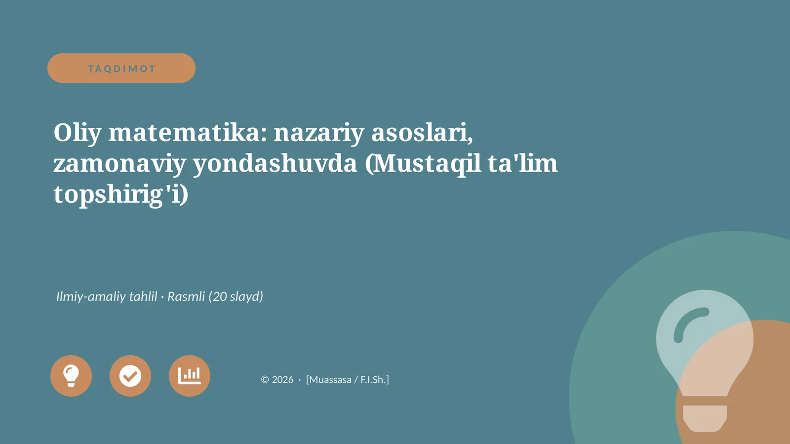Oliy matematika: nazariy asoslari, zamonaviy yondashuvda