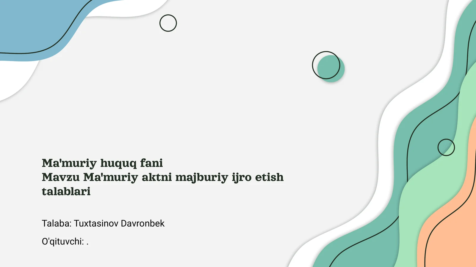 Ma'muriy huquq fani