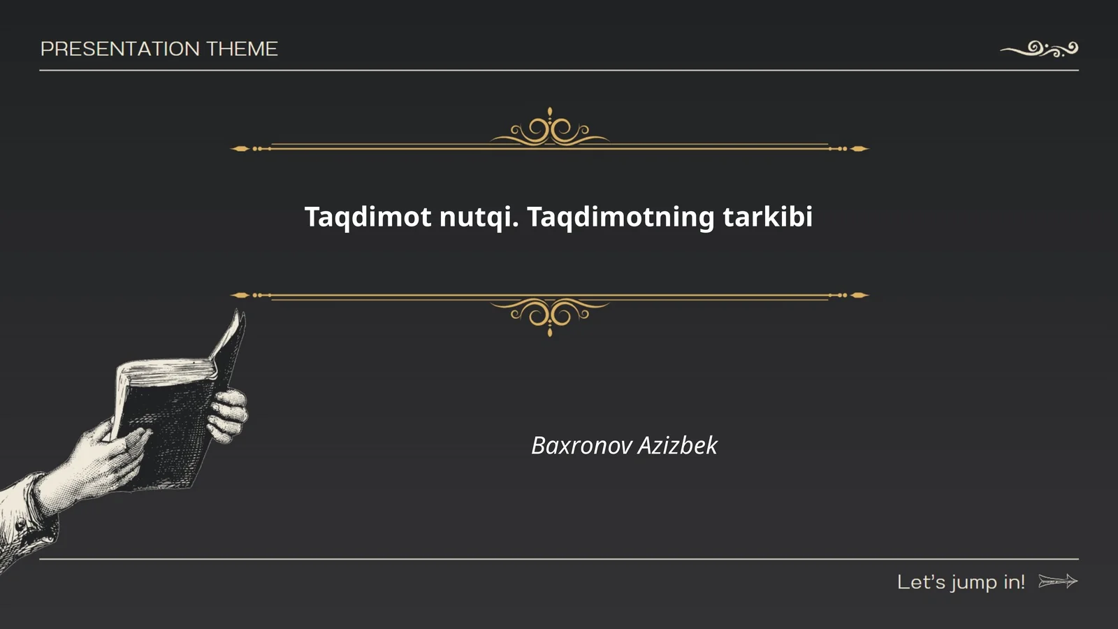 Taqdimot nutqi. Taqdimotning tarkibi