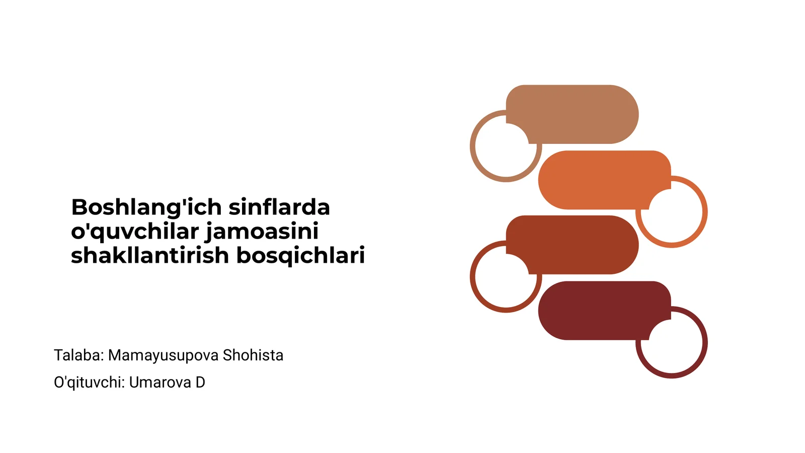 Boshlang'ich sinflarda o'quvchilar jamoasini shakllantirish bosqichlari