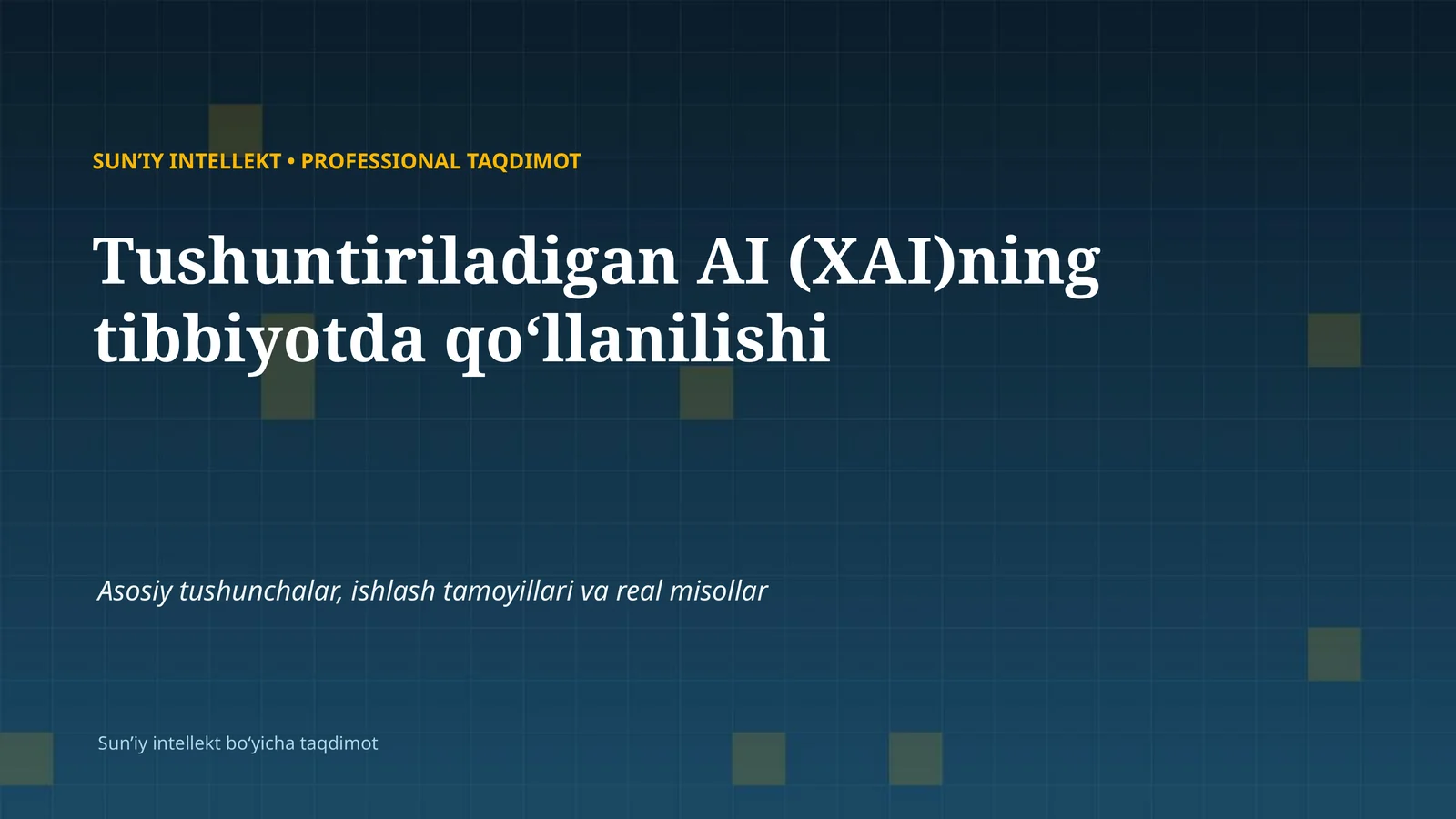 Tushuntiriladigan AI (XAI)