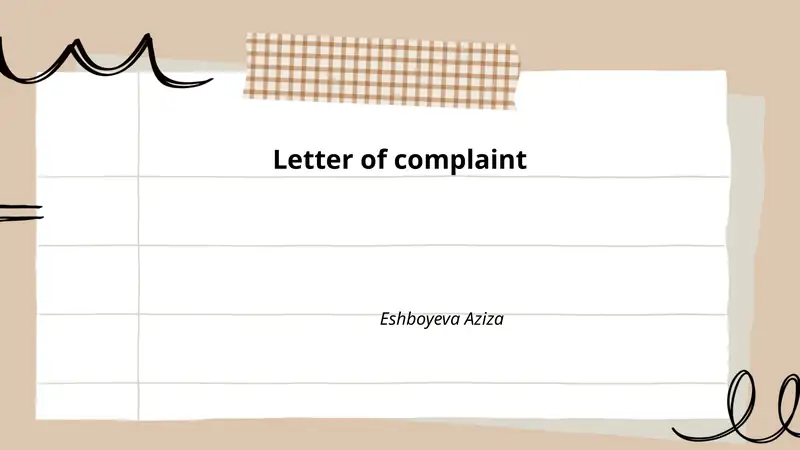 Letter of complaint