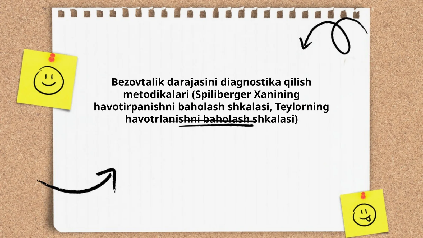 Bezovtalik darajasini diagnostika qilish metodikalari